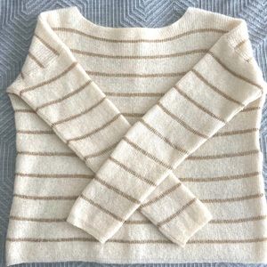 Gold Striped, White Mohair Sweater from Sézane